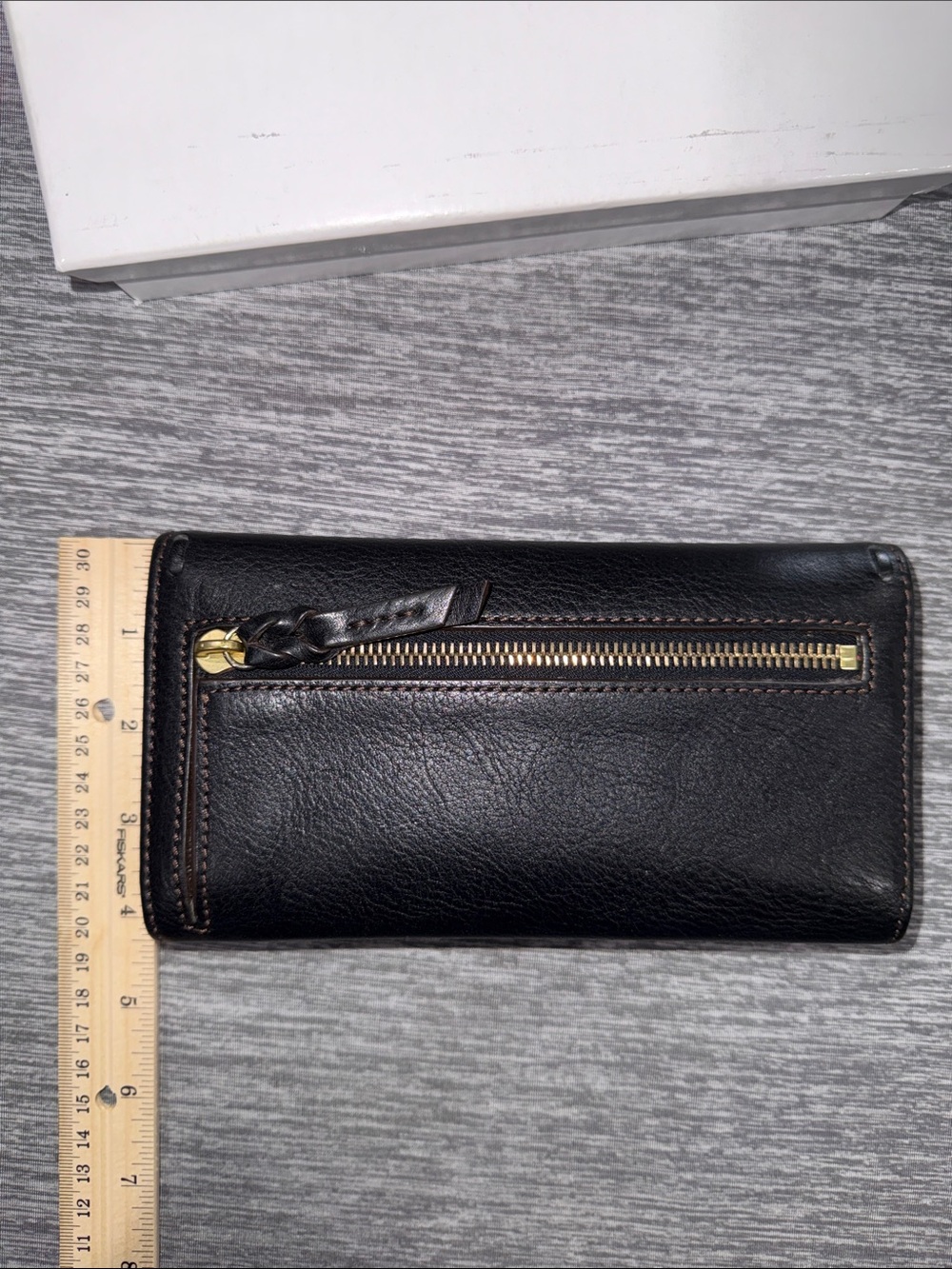 Dooney & Bourke Black Florentine Leather Whipstitch Wallet - Picture 2 of 7